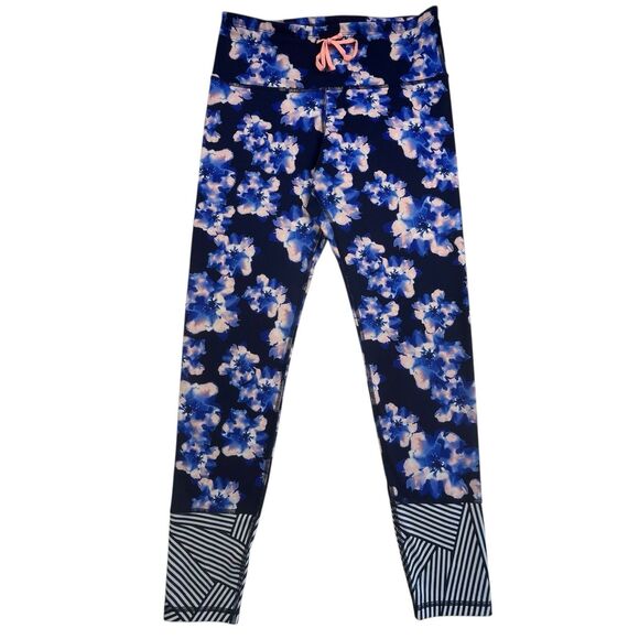 Old Navy Leggings Women Sz Large Floral High-Rise Active Go-Dry Compression - Picture 1 of 12